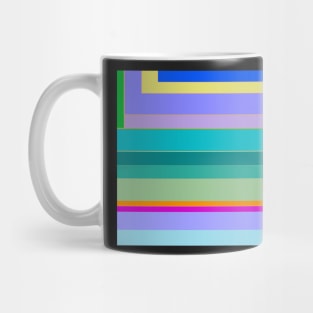 Bright stripes in blue lavender teal green Mug